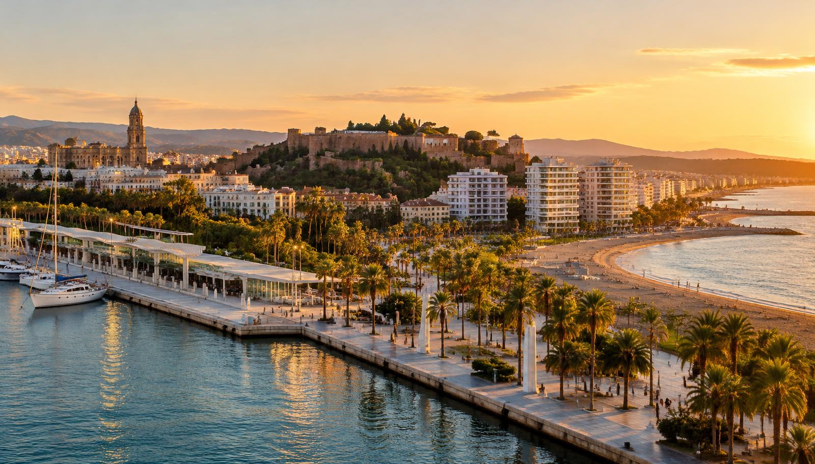 Hafen und Küste von Málaga