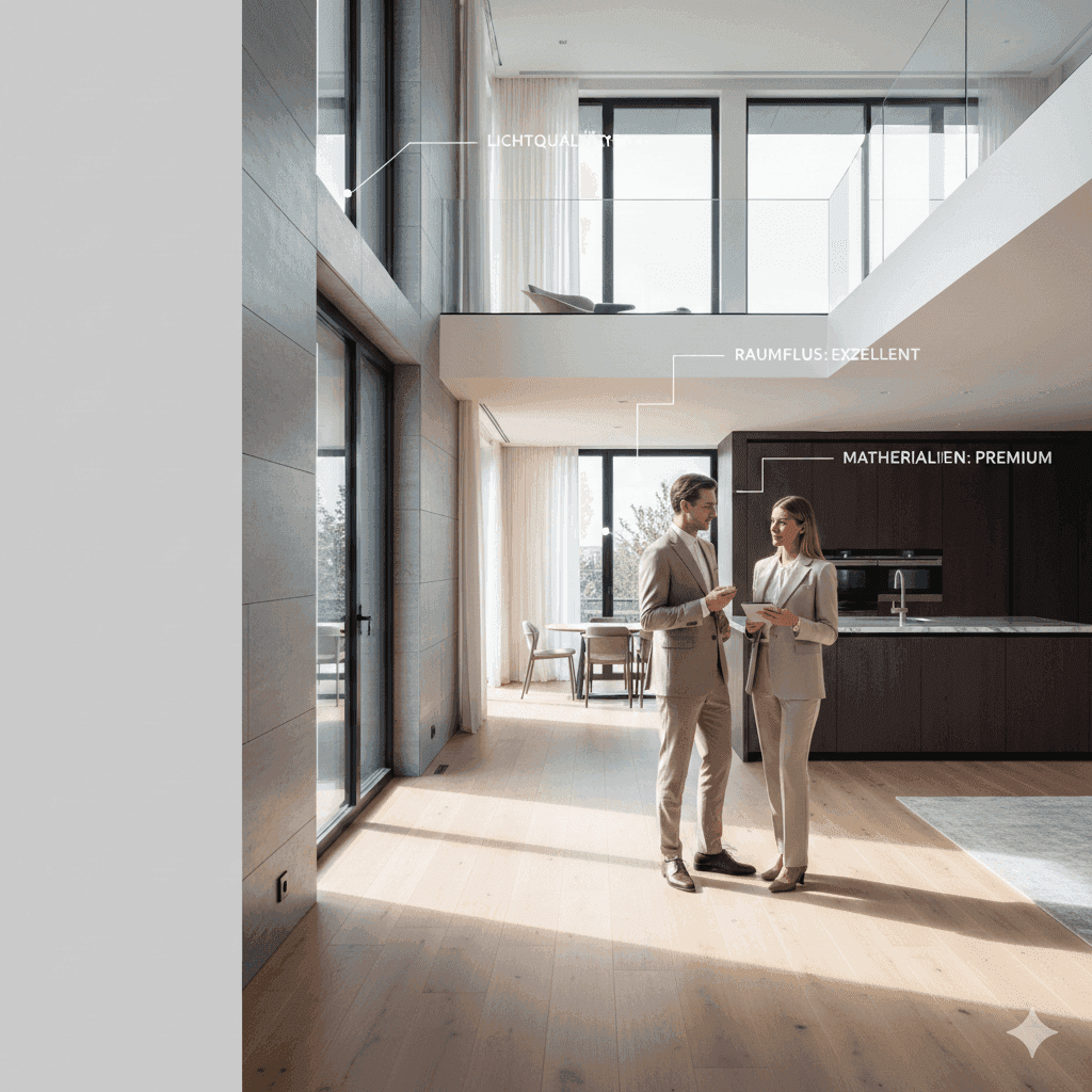 Käufer bei einer Immobilienbesichtigung