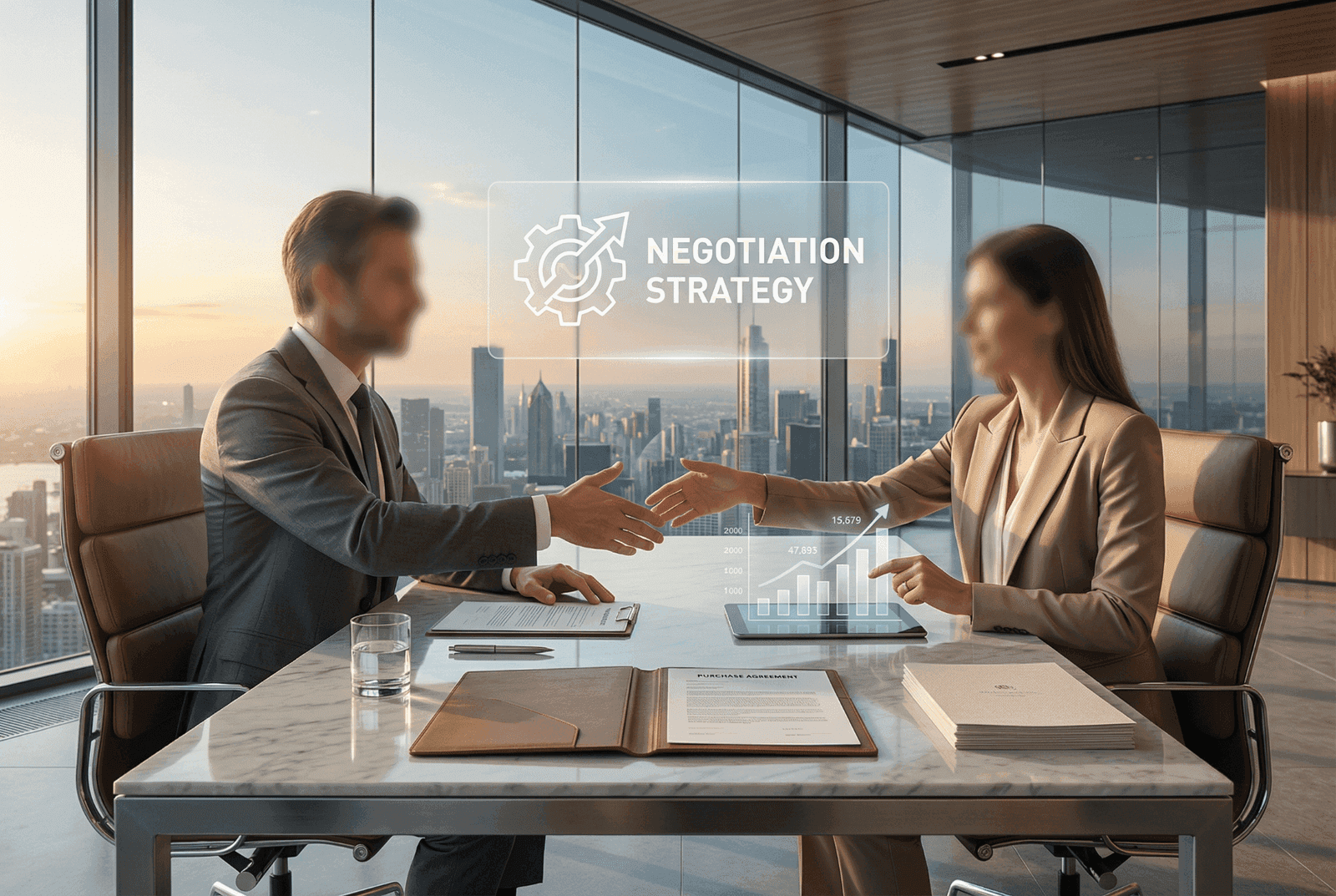 Käufer und Verkäufer bei der Immobilienpreisverhandlung – Negotiation Strategy